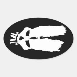 Pegatina Ovalada Máscara de "Conejo de cráneo" de Voodoo Pin