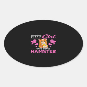Pegatina Ovalada Mascota de animales de compañía Mamá Hamster