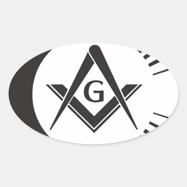 Pegatina Ovalada Masonic, Freemason, Masons (Anverso)