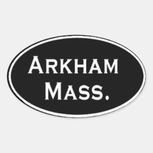 Pegatina Ovalada Massachusetts de Arkham