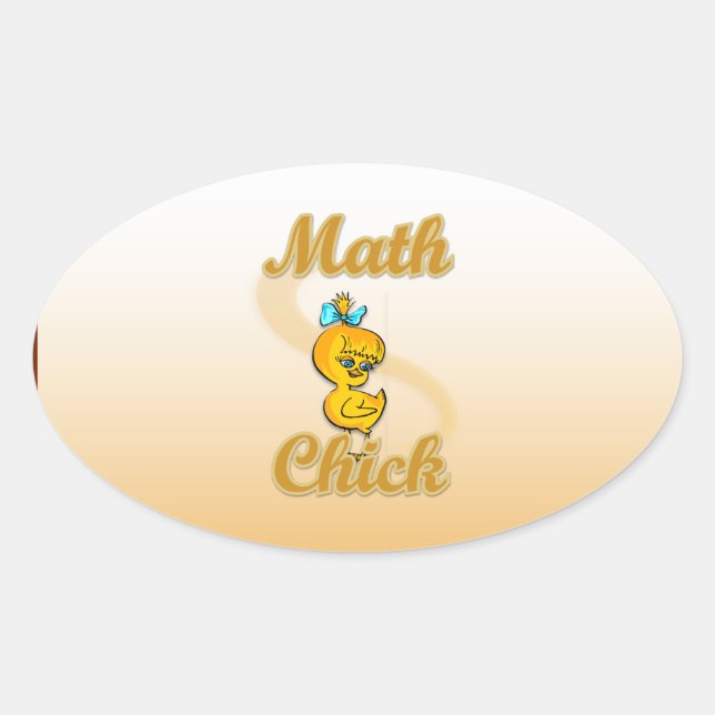 Pegatina Ovalada Math Chick (Anverso)