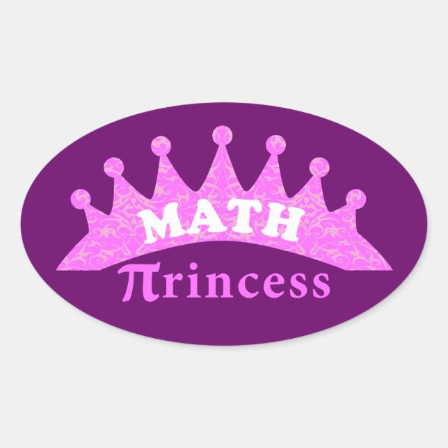 Pegatina Ovalada Math Princess (Anverso)