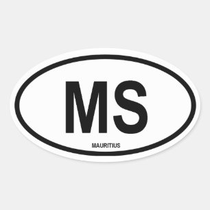 Pegatina Ovalada Mauricio "MS"