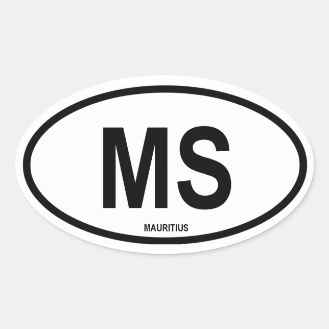 Pegatina Ovalada Mauricio "MS" (Anverso)
