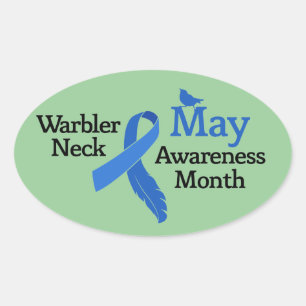 Pegatina Ovalada May Warbler Neck Awareness Month