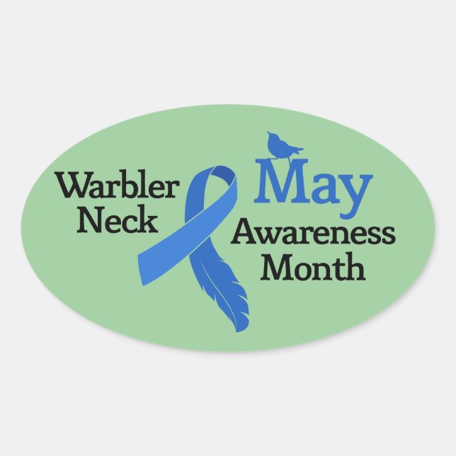 Pegatina Ovalada May Warbler Neck Awareness Month (Anverso)