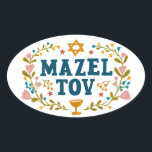 Pegatina Ovalada MAZEL TOV BAR BAT MITZVAH Costumbre Judía Personal<br><div class="desc">Texto dibujado a mano por mí para ti. Ideal para un bar o bat mitzvah o boda judía u otro evento. Para más diseños y colores,  ¡consulta mi tienda! O házmelo saber si deseas algo personalizado. ¡Pregúntame si no encuentras lo que necesitas! :)</div>