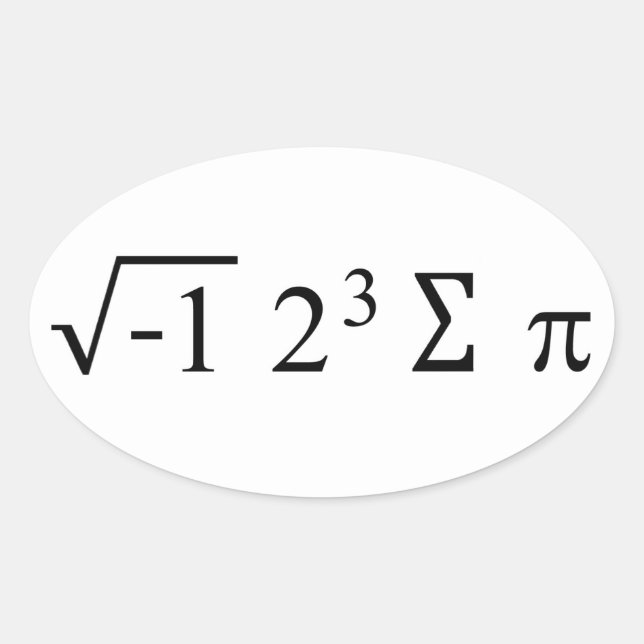 Pegatina Ovalada Me Comí Algo De Humor De Matemáticas (Anverso)