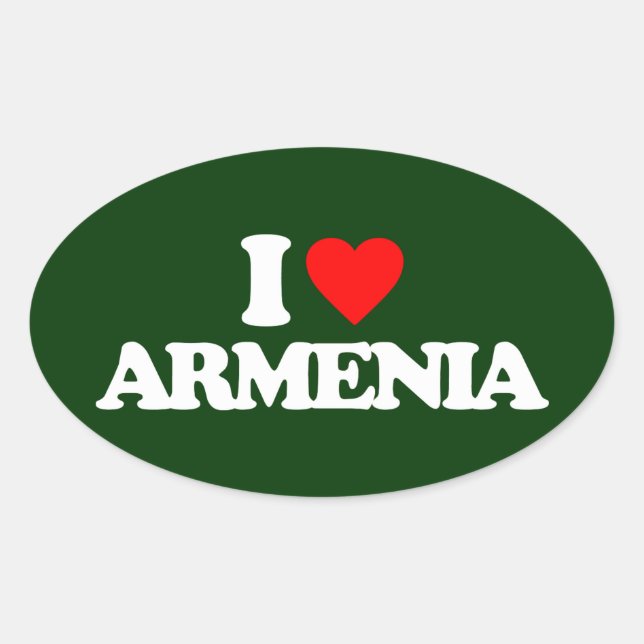PEGATINA OVALADA ME ENCANTA ARMENIA (Anverso)