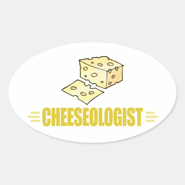 Pegatina Ovalada Me encanta el queso (Anverso)