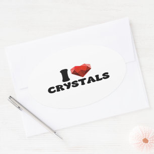 Pegatina Ovalada Me encanta el regalo de San Valentín de los crista