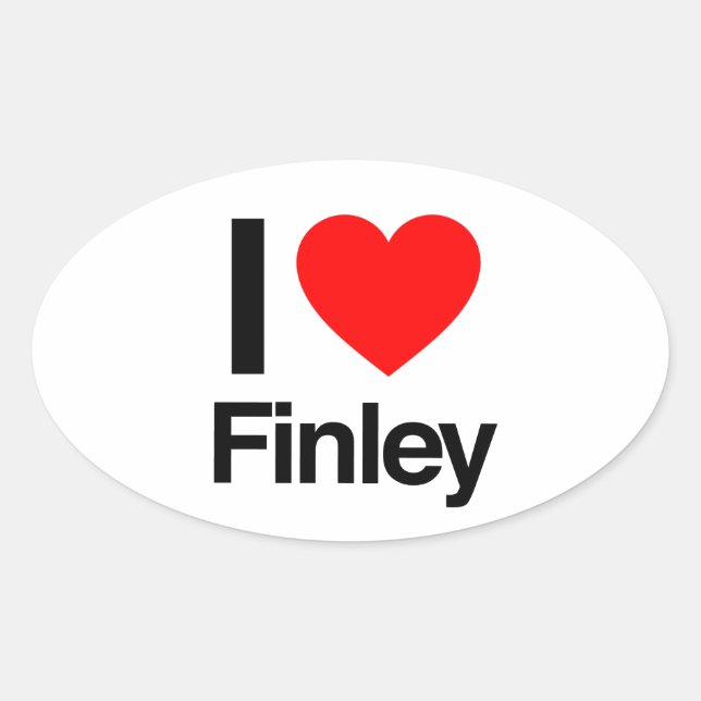 Pegatina Ovalada me encanta finley (Anverso)