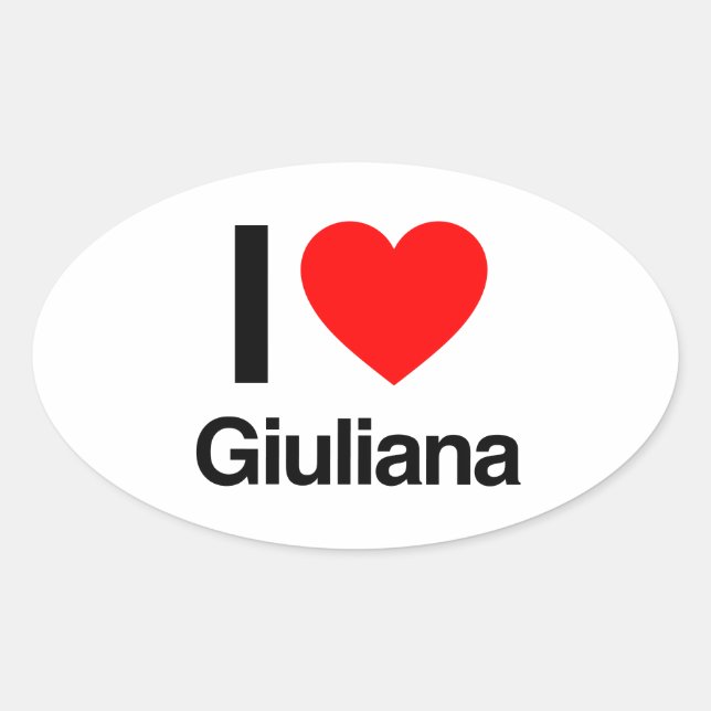 Pegatina Ovalada me encanta giuliana (Anverso)