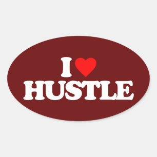 PEGATINA OVALADA ME ENCANTA HUSTLE