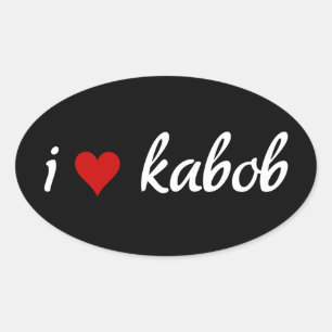 Pegatina Ovalada Me encanta kabob amo kabob