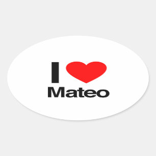 Pegatina Ovalada me encanta mateo