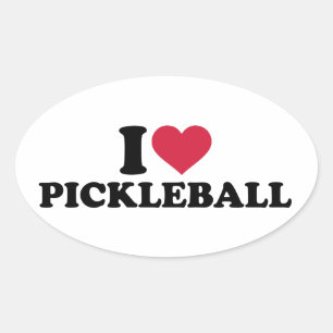 Pegatina Ovalada Me encanta Pickleball