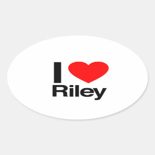 Pegatina Ovalada me encanta riley