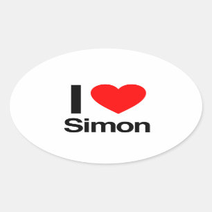 Pegatina Ovalada me encanta simon