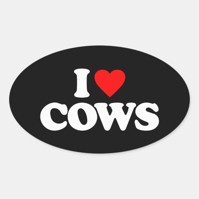 PEGATINA OVALADA ME ENCANTAN LAS VACAS (Anverso)