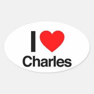 Pegatina Ovalada me encantan los charles