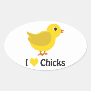 Pegatina Ovalada ¡Me gustan las chicas (de amor)!