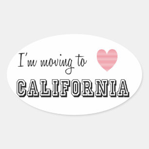 Pegatina Ovalada Me mudo a California