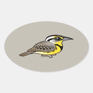 Pegatina Ovalada Meadowlark Occidental