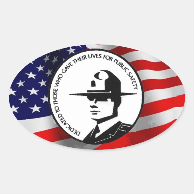 PEGATINA OVALADA MEMORIAL POLICIAL (Anverso)