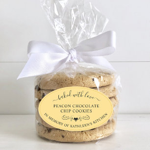 Pegatina Ovalada Memorial Service Memory Of Baked With Love Favor