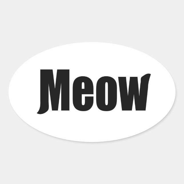 Pegatina Ovalada Meow decal (Anverso)