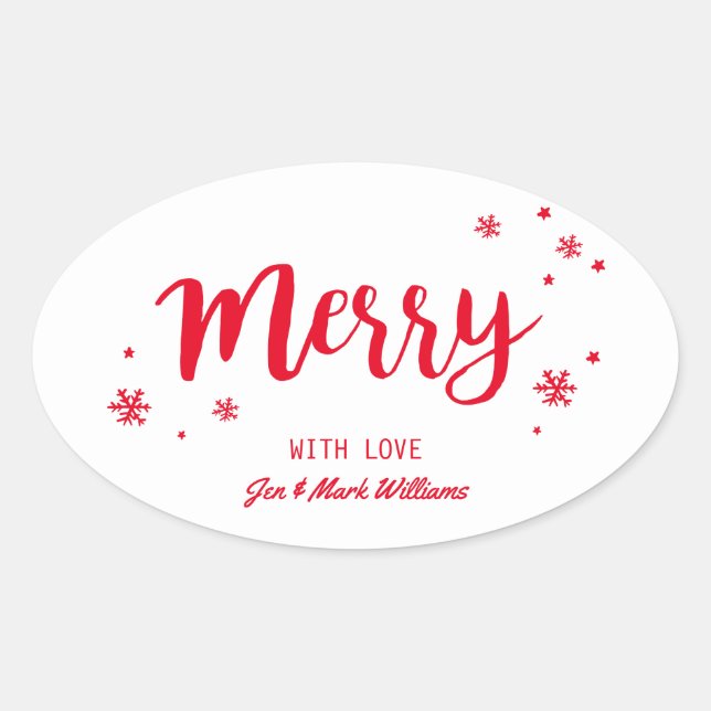 Pegatina Ovalada Merry (Anverso)