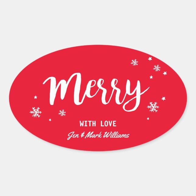 Pegatina Ovalada Merry (Anverso)