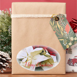 Pegatina Ovalada Merry Christmas