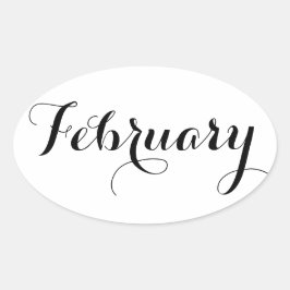 Pegatina Ovalada Mes Pegatinas: Febrero