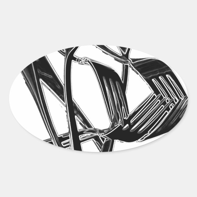 Pegatina Ovalada Metálico (Anverso)