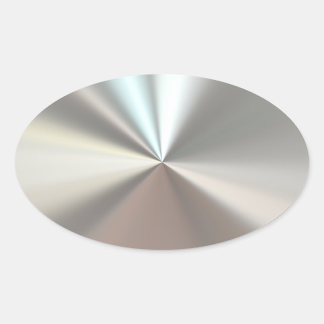 Pegatina Ovalada Metalizado de plata artificial (Anverso)