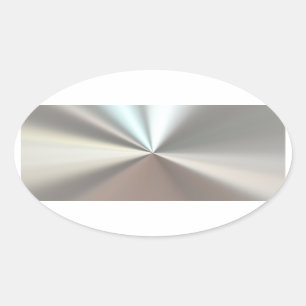 Pegatina Ovalada Metalizado de plata artificial