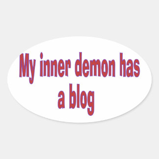 Pegatina Ovalada Mi demonio interior tiene un blog