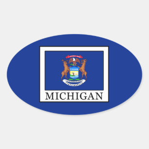Pegatina Ovalada Michigan