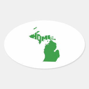 Pegatina Ovalada Michigan Home State