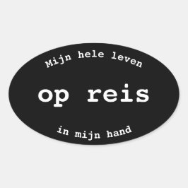 Pegatina Ovalada Mijn Leven in mijn Hand Koffer Sticker