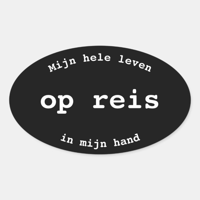 Pegatina Ovalada Mijn Leven in mijn Hand Koffer Sticker (Anverso)