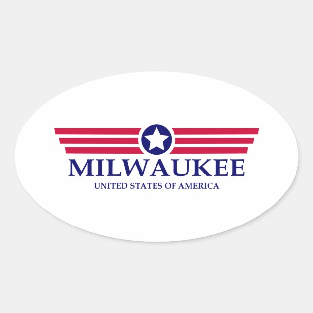 Pegatina Ovalada Milwaukee Pride (Anverso)