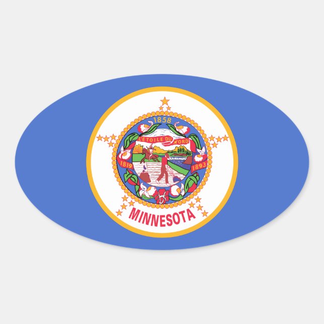 Pegatina Ovalada Minnesota (Anverso)