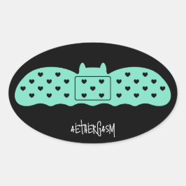 Pegatina Ovalada Mint Bat Bandage