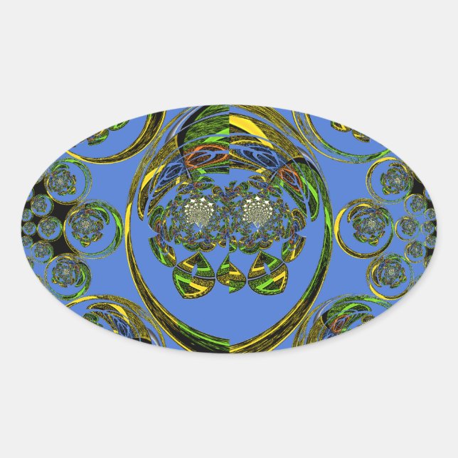 Pegatina Ovalada Mira mis curvas azules (Anverso)