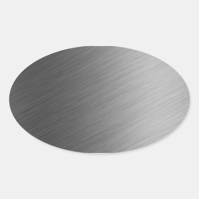 Pegatina Ovalada Mirada metalizado de aluminio cepillada (Anverso)