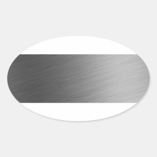 Pegatina Ovalada Mirada metalizado de aluminio cepillada