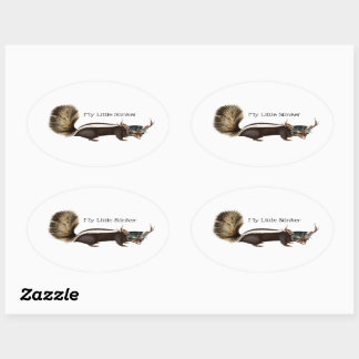 Pegatina Ovalada Mis pequeños Pegatinas de Oval Skunk personalizabl